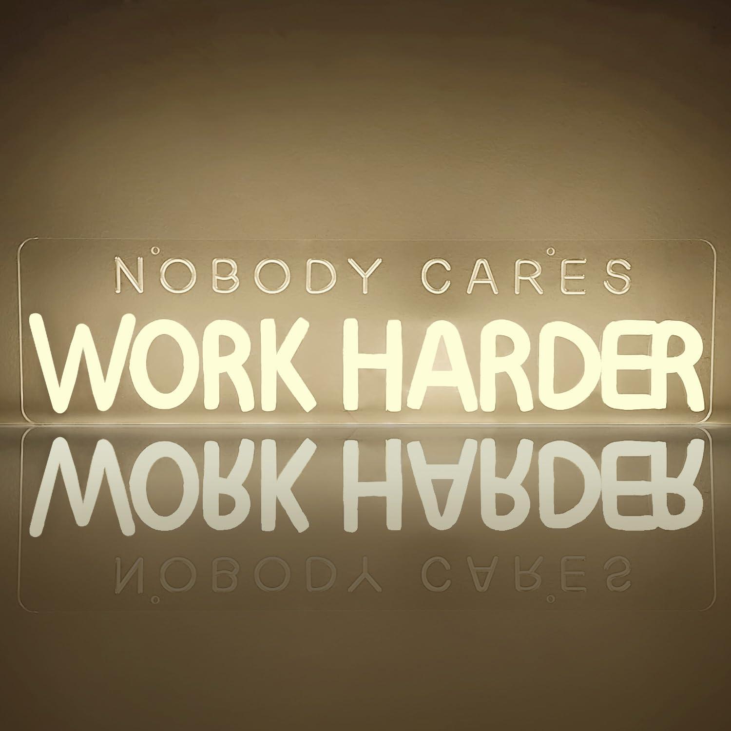 Home Gym Neon Sign - Panneau lumineux LED « Nobody Cares