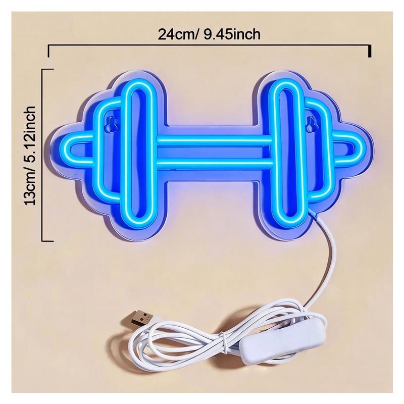 Enseigne néon en forme d'haltè - Home Gym Neon Sign avis et prix