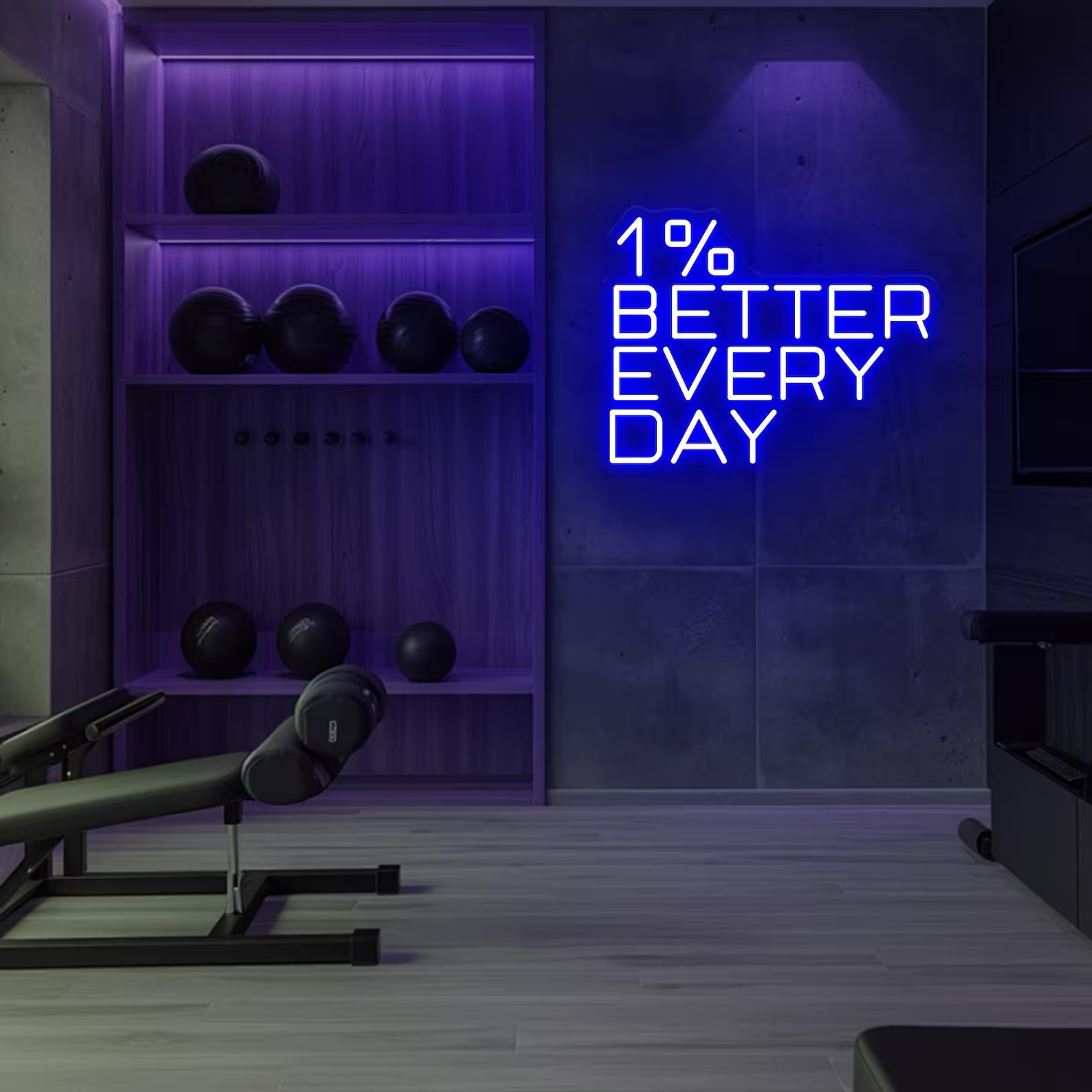 Enseigne néon « 1% mieux chaqu - Home Gym Neon Sign avis et prix